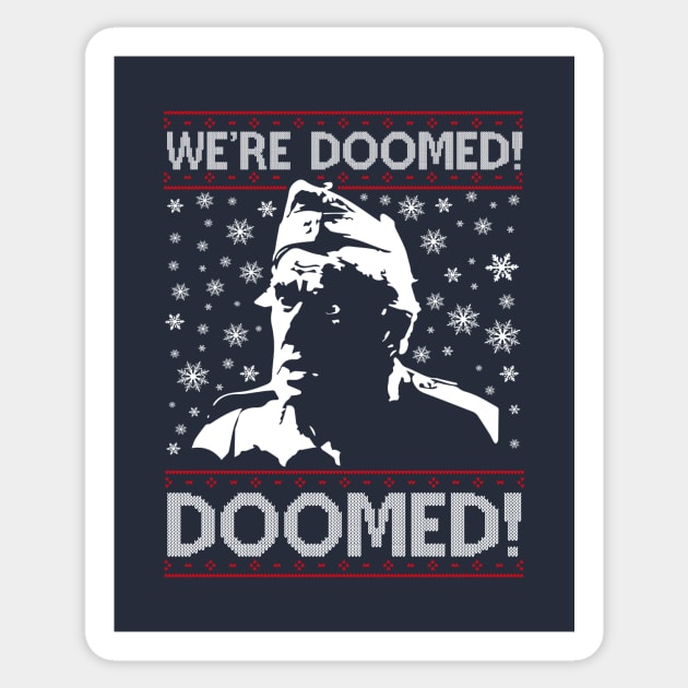 Dads Army We're Doomed Christmas Knit Pattern Sticker by Rebus28